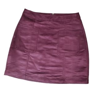 Old Navy | Seude Mini Skirt | Burgundy Red wirh Pockets | 0